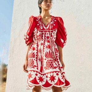 NWT FARM RIO TROPICAL PRINT CUT OUT MIDI DRESS❤️